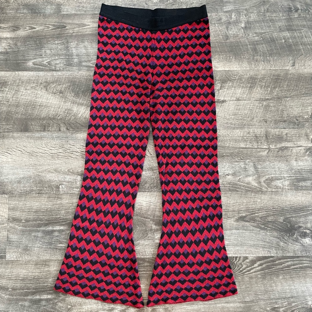 Zara Knit geometric print flare pants ♦️🟪 - Picture 5 of 15